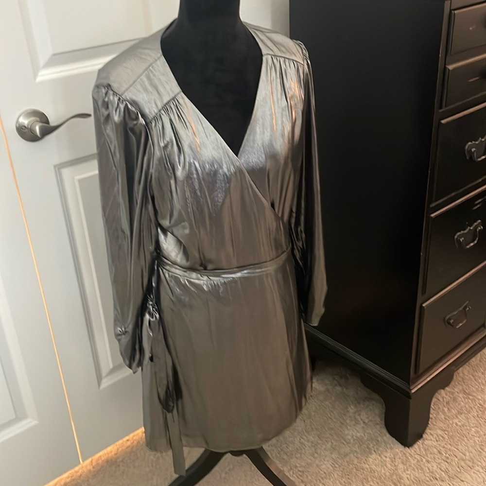 Silver wrap dress